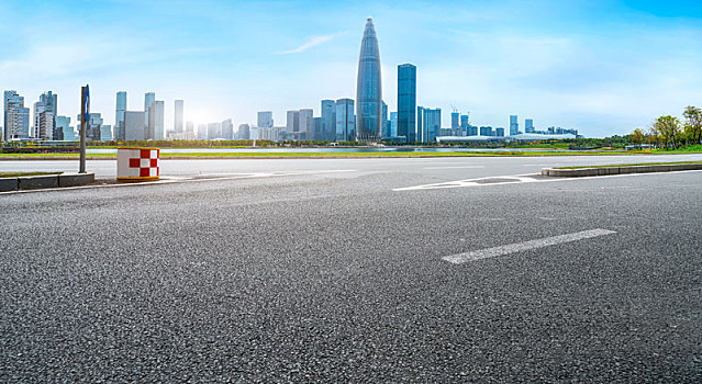 道路地面和城市景观