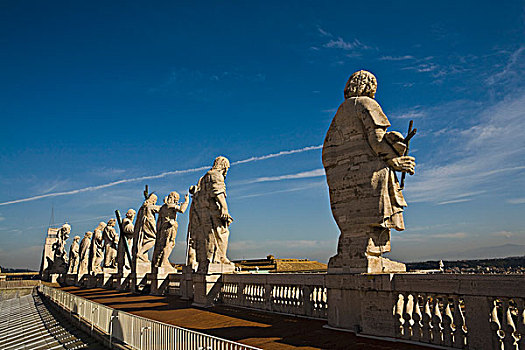 排,雕塑,梵蒂冈城,圣徒,广场,意大利
