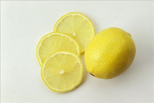 柠檬,三个,柠檬片