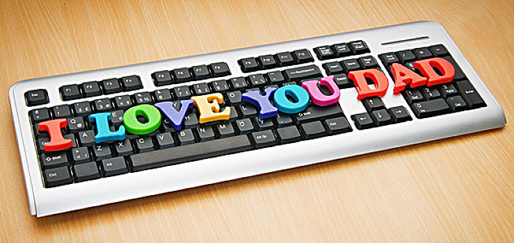 我爱你,爸爸,文字,键盘