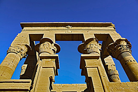 柱子,菲莱神庙,岛屿,尼罗河,靠近,阿斯旺,埃及