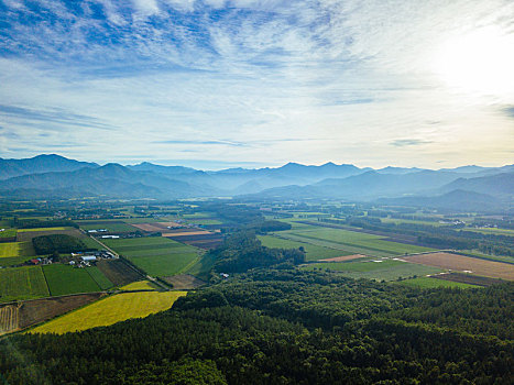 航拍,北海道,日本