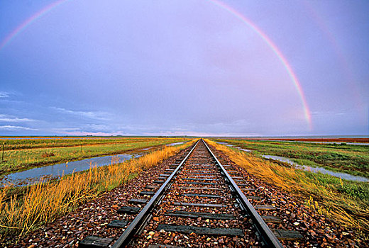 彩虹,上方,轨道,靠近,蒙大拿