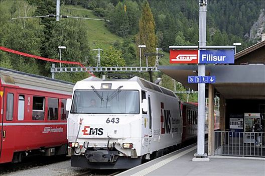 火车站,格劳宾登州,瑞士,欧洲