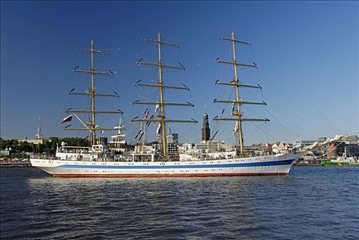 帆船,周年纪念,汉堡港,德国,欧洲