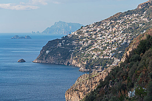 白色,建筑,卡普里岛,背景,萨勒诺,省,坎帕尼亚区,意大利,欧洲