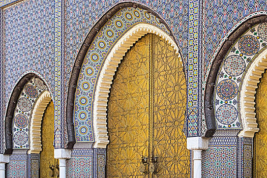 摩洛哥,特写,宫殿,门