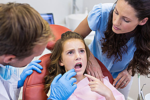 牙医,检查,孩子,病人,牙科诊所