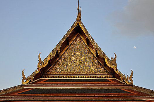 高,局部,庙宇,地区,曼谷,泰国