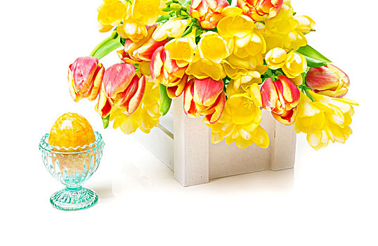 郁金香,小苍兰属植物,复活节彩蛋,复活节装饰