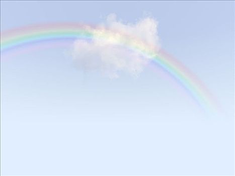 彩虹,一个,云,3d,插画