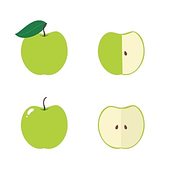 苹果,苹果核,一半,矢量,象征