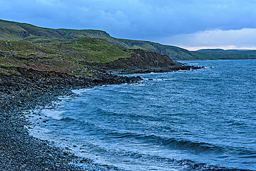 崎岖,海边风景,波浪,岸边,斯凯岛,苏格兰,英国
