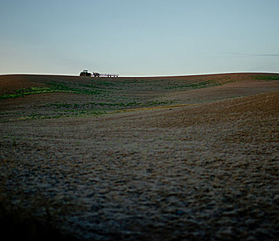 农田,拖拉机,背景