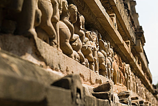 雕塑,庙宇,克久拉霍,地区,中央邦,印度