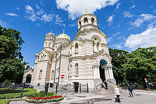 俄国东正教堂,圣诞,大教堂,里加,拉脱维亚,欧洲
