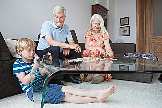祖父母,孙子,消费,休闲,客厅