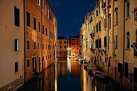 威尼斯,运河,夜拍,古建筑,意大利