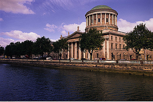 四法院,靠近,利菲河,都柏林,爱尔兰