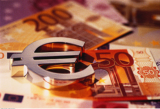 特写,欧元符号,欧洲货币
