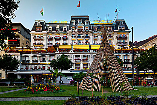 酒店,蒙特勒,沃州,日内瓦湖,瑞士,欧洲