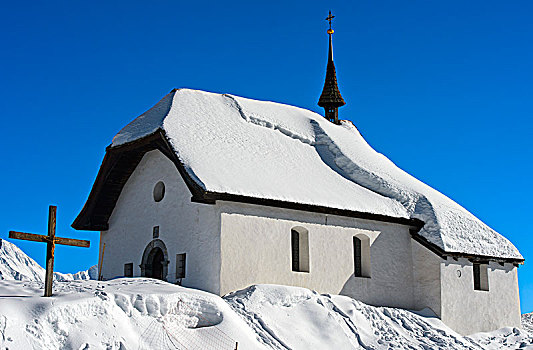 玛丽亚,雪,小教堂,贝特默阿尔卑,瓦莱,瑞士,欧洲