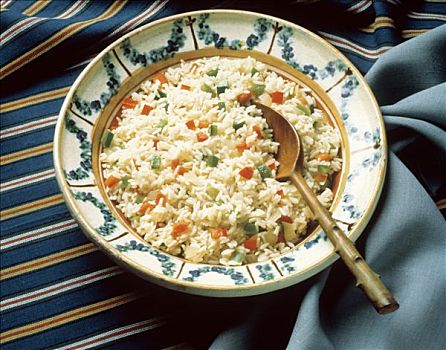 米饭,块状,柿子椒