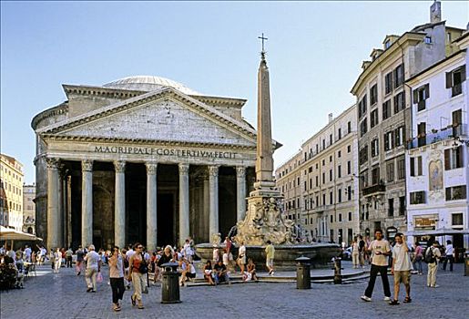 祠庙,喷泉,方尖塔,广场,罗马,拉齐奥,意大利,欧洲