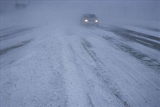 汽车,途中,雪中,风暴,渥太华,安大略省,加拿大