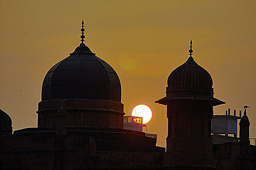 日落,堡垒,达卡,孟加拉,一月,2006年
