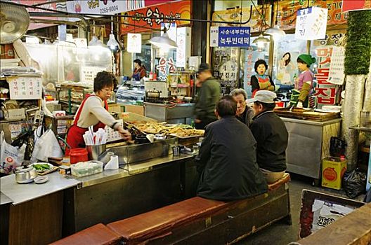 韩国料理,市场,首尔,韩国,亚洲
