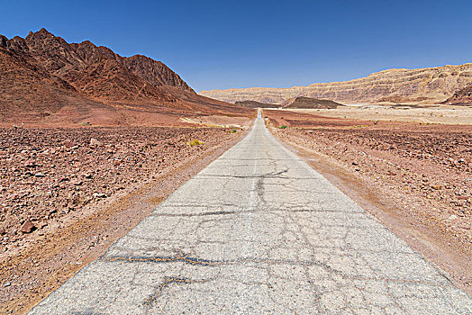 公路,荒芜,红色,山,国家公园,以色列