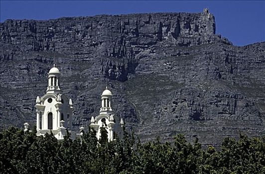 塔,大教堂,正面,桌山,开普敦,开普省,南非