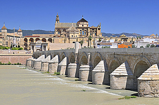清真寺,大教堂,罗马桥,瓜达尔基维尔河,河,科多巴,西班牙,安达卢西亚,区域
