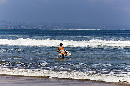 冲浪,库塔,巴厘岛,印度尼西亚
