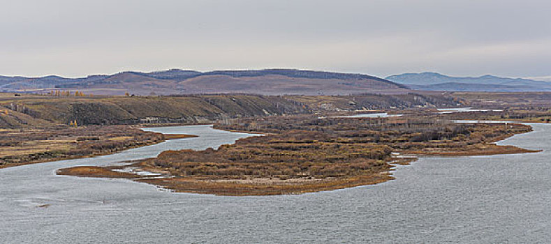 中俄边境额尔古纳河界河
