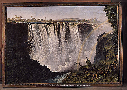 西部,维多利亚瀑布,1875年,英国,艺术家,探索,殖民地,南非,澳大利亚,1858年,赞比西河,一个,第一,白色