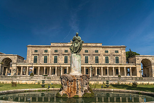 哈德里安,雕塑,正面,宫殿,博物馆,亚洲艺术,科孚岛,城市,岛屿,希腊,欧洲