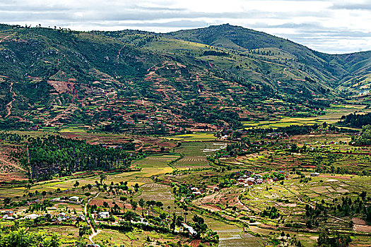 风景,围绕,乡村,北方,郊区,塔那那利佛,省,马达加斯加,皇家,山