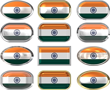扣,旗帜,印度