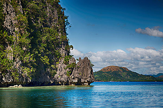 菲律宾,风景,悬崖,漂亮,天堂湾,热带,泻湖