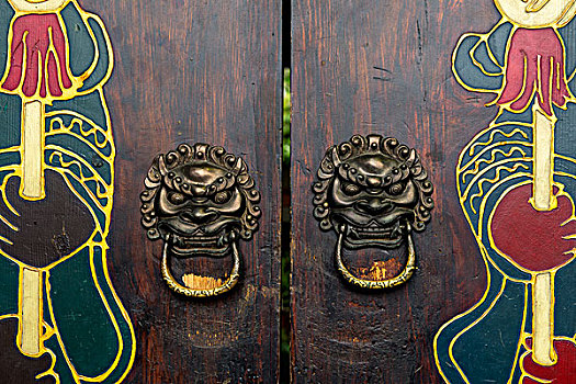 中国式的门神,门扣