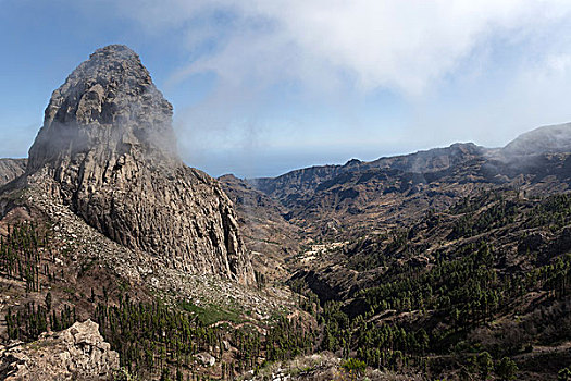 风景,眺台,加纳利群岛,西班牙,欧洲