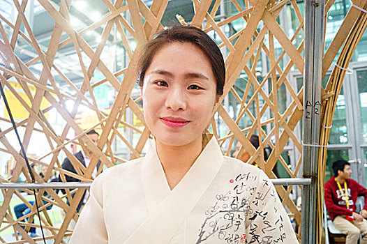 韩国茶叶参展商女模特,在深圳茶博会