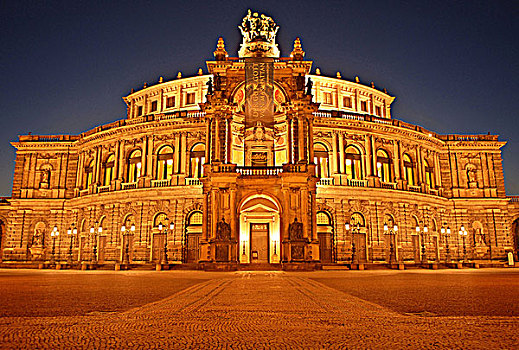 森帕歌剧院,房子,德累斯顿,萨克森,德国,欧洲