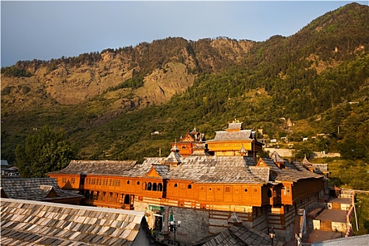 印度,寺庙,屋顶
