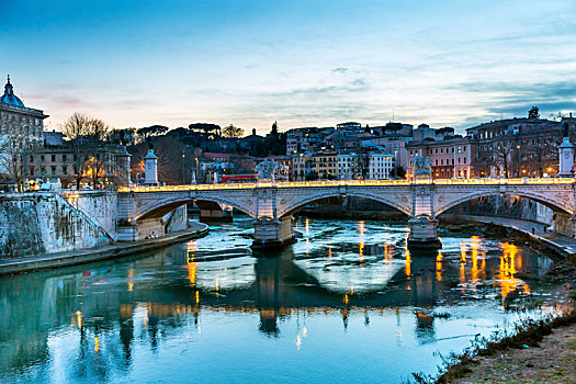 台伯河,桥,罗马,意大利
