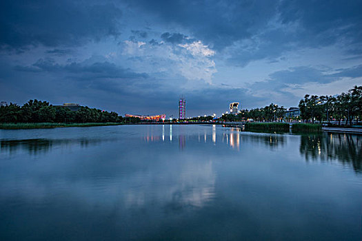 北京奥林匹克公园夜景