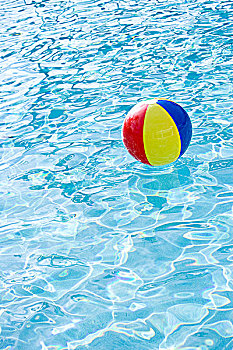 水皮球,漂浮,水面,游泳池