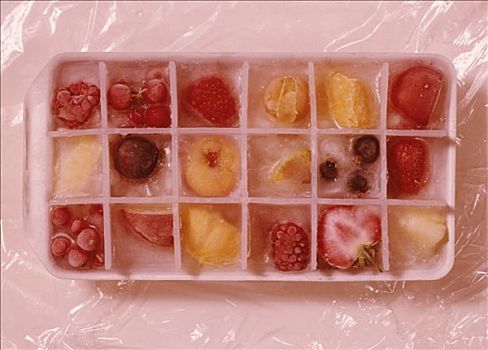 冰块,冷冻水果,冰格